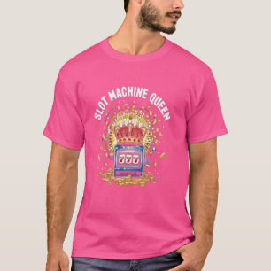 Kortplatsen Maskin Queen Funny Casino Slots Player T Shirt