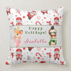 Kortplatser och fox Anpassa text och Namn 20"X20" Kudde