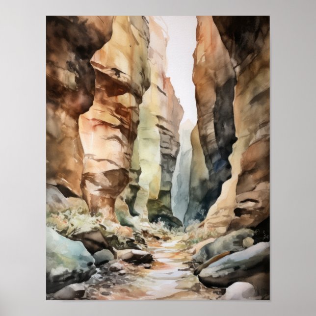 Kortplatskanyon Utah Ligg Art Print Poster (Framsidan)