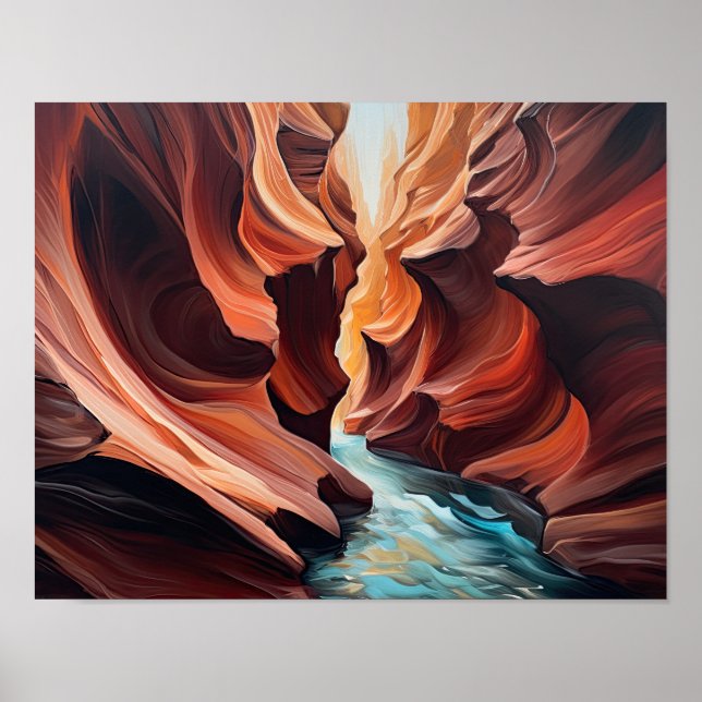 Kortplatskanyon Utah Ligg Art Print Poster (Framsidan)