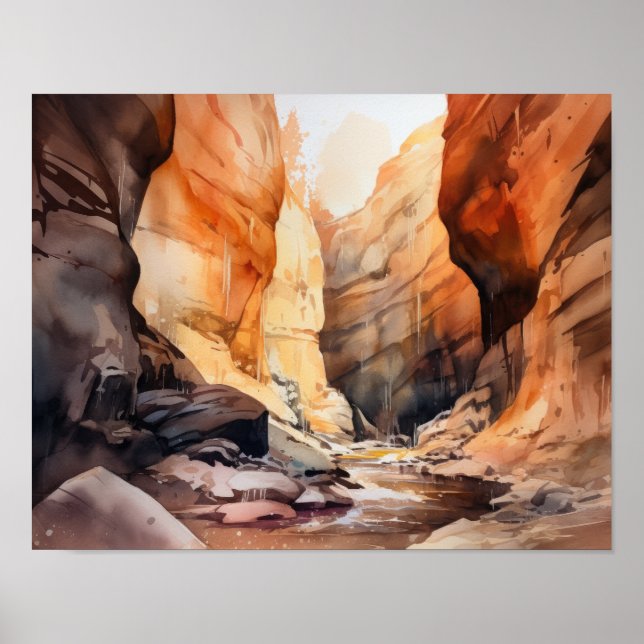 Kortplatskanyon Utah Ligg Art Print Poster (Framsidan)