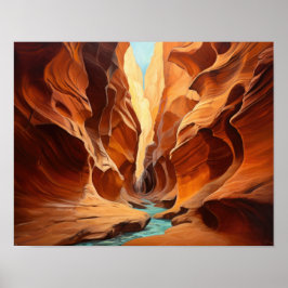 Kortplatskanyon Utah Ligg Art Print Poster