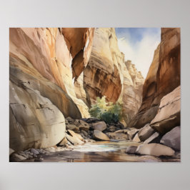 Kortplatskanyon Utah Ligg Art Print Poster