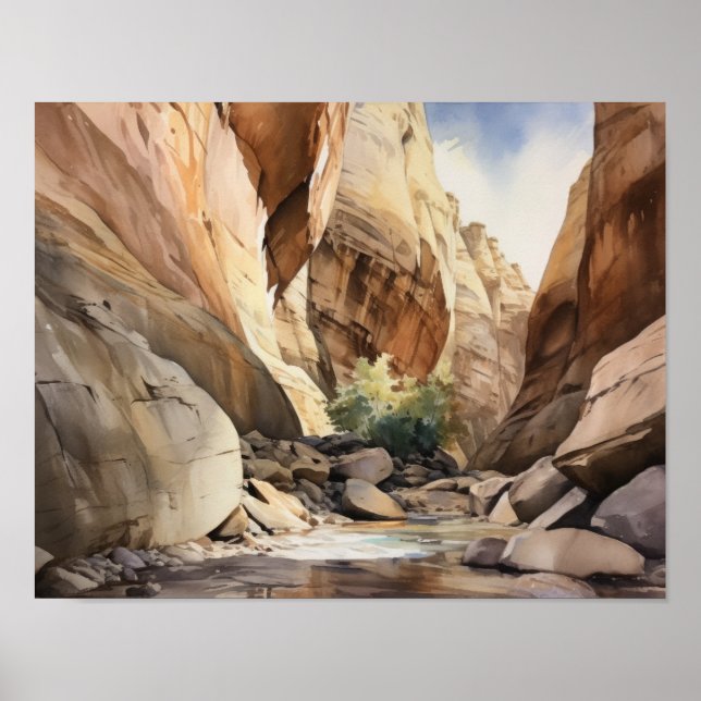 Kortplatskanyon Utah Ligg Art Print Poster (Framsidan)