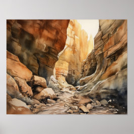 Kortplatskanyon Utah Ligg Art Print Poster