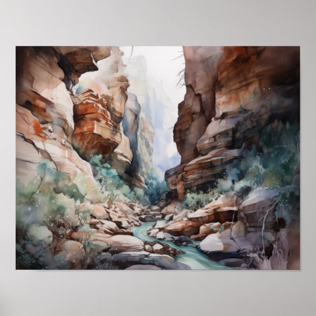 Kortplatskanyon Utah Ligg Art Print Poster (Framsidan)