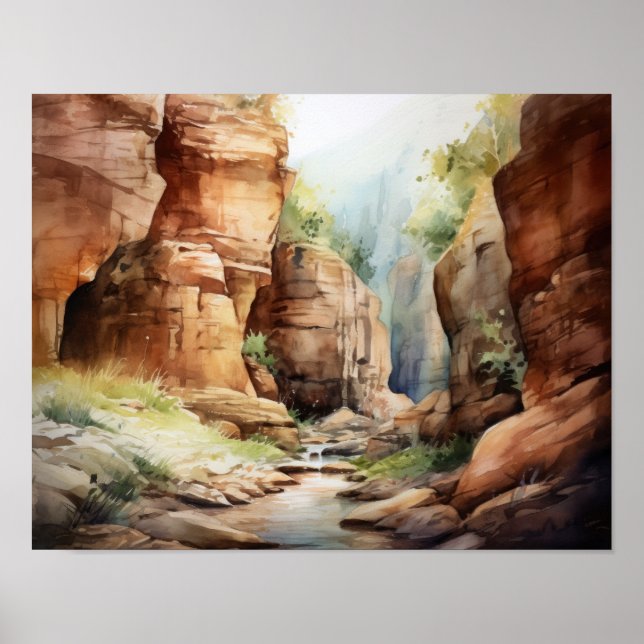 Kortplatskanyon Utah Ligg Art Print Poster (Framsidan)