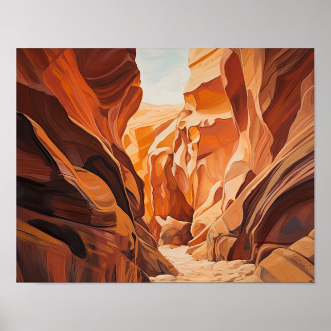 Kortplatskanyon Utah Ligg Art Print Poster (Framsidan)