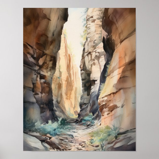 Kortplatskanyon Utah Ligg Art Print Poster (Framsidan)