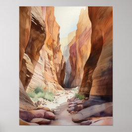 Kortplatskanyon Utah Ligg Art Print Poster