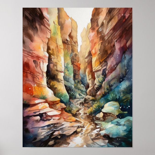 Kortplatskanyon Utah Ligg Art Print Poster (Framsidan)