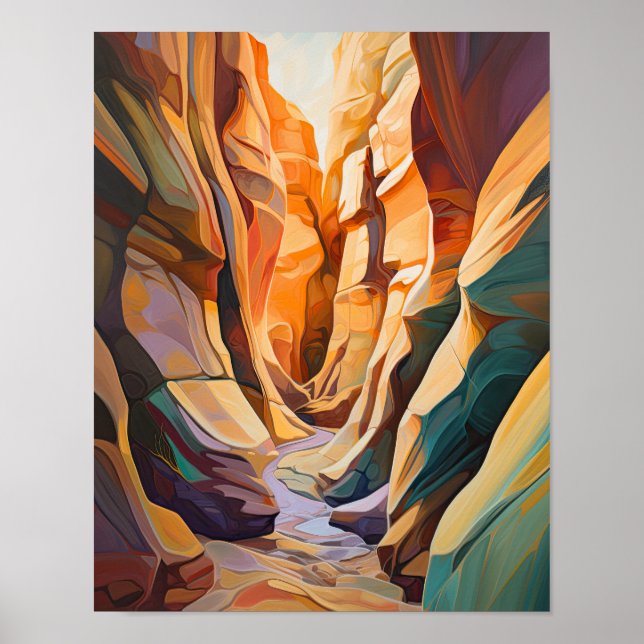 Kortplatskanyon Utah Ligg Art Print Poster (Framsidan)