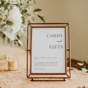 Kortpresenter Bord Tack Elegant Svart Vit Poster