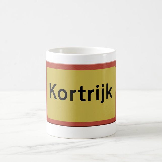 Kortrijk road sign kaffemugg (Center)
