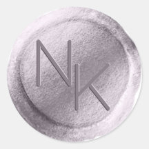 Kortsetikett för Lila Vax Initialer