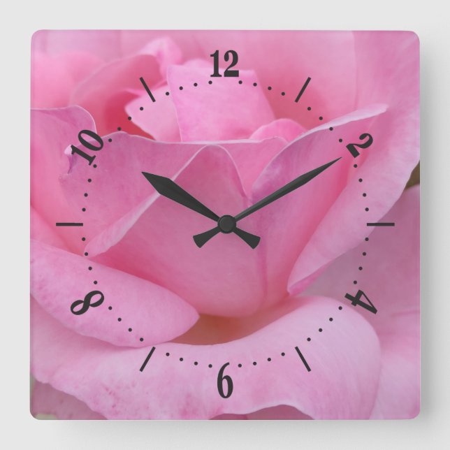 Kortskärmsläckare i rosa ros fyrkantig klocka (Framsida)