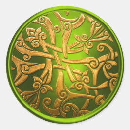 Kortslutning för grönt Guld-schaktfolie Runt Klistermärke