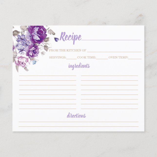 Kortsorterare för Blommigt av lila (Framsida)