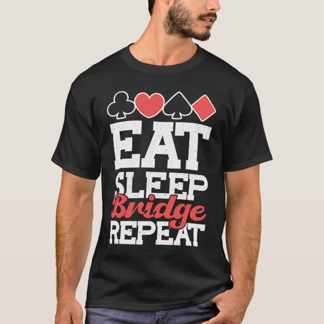 Kortspel Deck Dealer Bridge Mat Sova Bridge Rep T Shirt (Framsida)