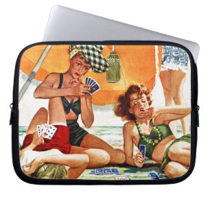 Kortspel på stranden av Alex Ross Laptop Fodral