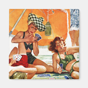 Kortspel på stranden av Alex Ross Magnet