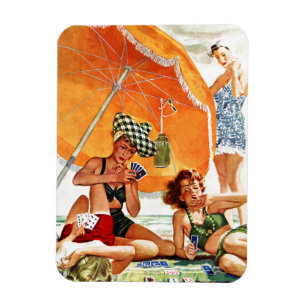 Kortspel på stranden av Alex Ross Magnet