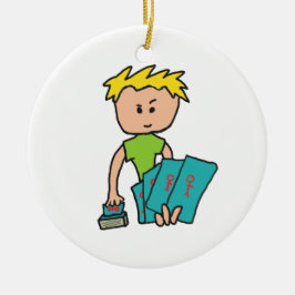 Kortspelare Julgransprydnad Keramik