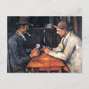 Kortspelare Paul Cezanne Målning Matt Postkort Vykort