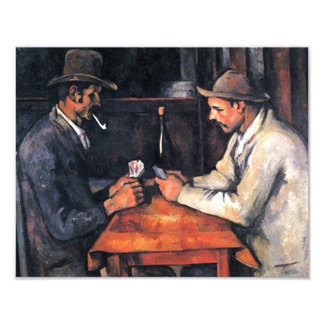 Kortspelare Paul Cezanne Painting Art Fototryck (Framsidan)