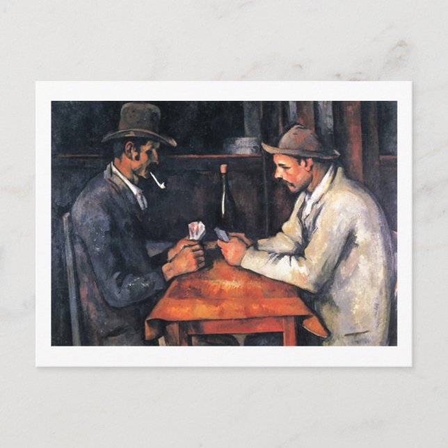 Kortspelare Paul Cezanne Painting Art Postcard Vykort (Framsida)