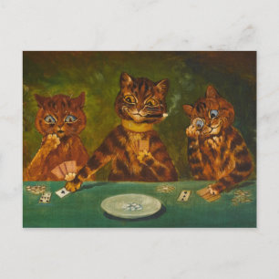 Kortspelet av Louis Wain Vykort