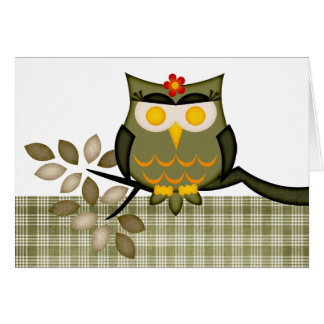 Kortuggla i träd hälsningskort