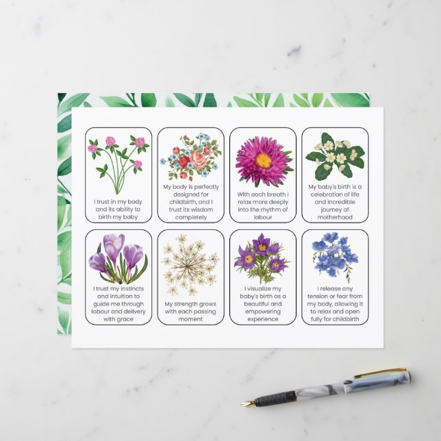 Kortuppsättning med 8 barnfödelsebekräftelser (Fram/Back In Situ)