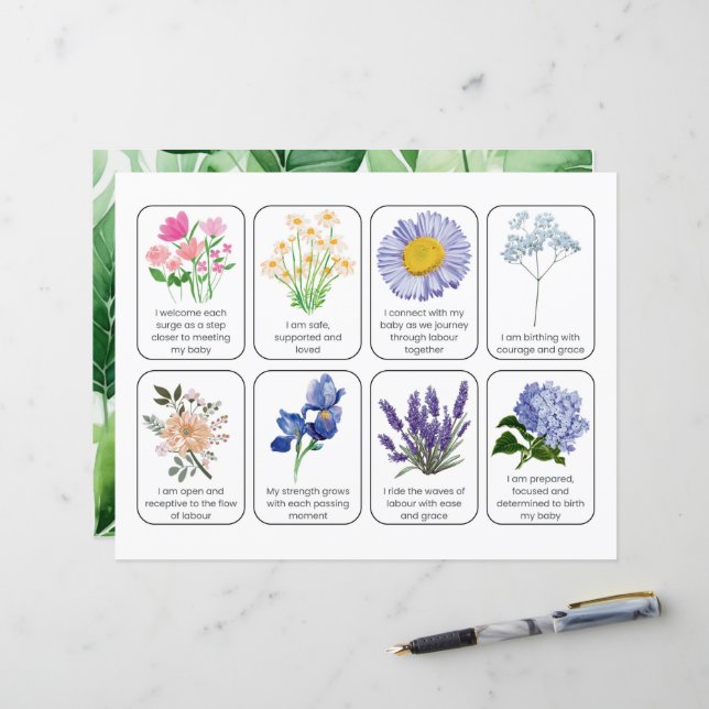 Kortuppsättning med 8 barnfödelsebekräftelser (Fram/Back In Situ)