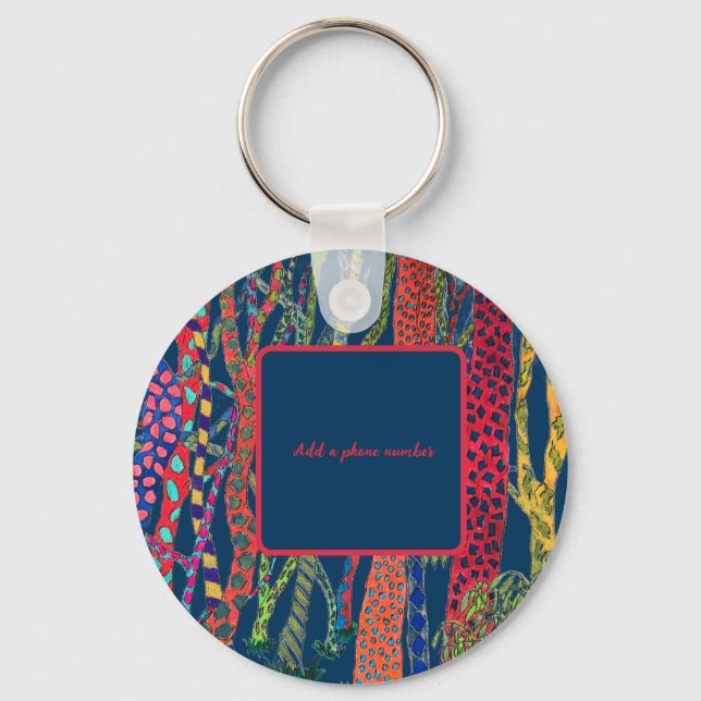 Kortvarig nyckelkedja för färgidentifiering av rol nyckelring (Framsida)