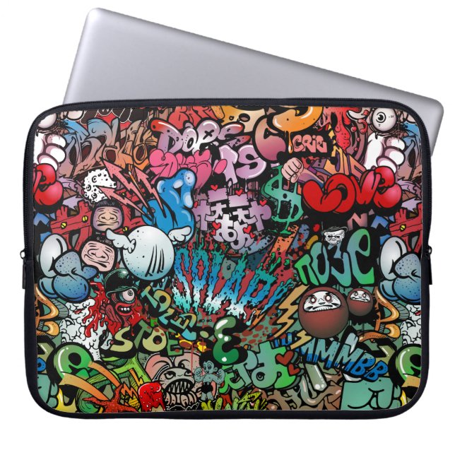Kortverkets konst Graffiti art mönster Laptop Fodral (Framsidan)