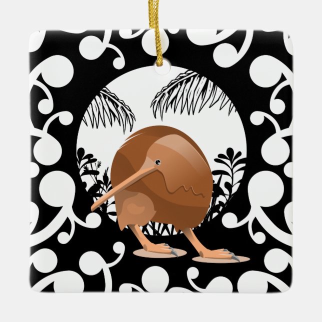 Koru Kiwi Julgransprydnad Keramik (Framsida)