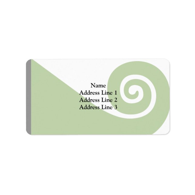 Koru, Nya Zeeland Adressetikett (Framsidan)