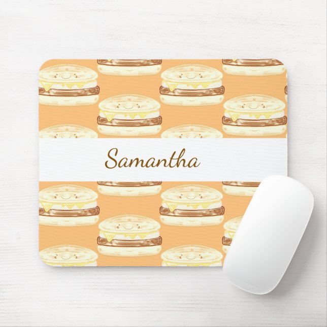 Korv, ägg och ostsandwich musmatta (Med mus)