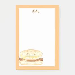 Korv, ägg och ostsandwich post-it block