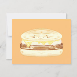Korv, ägg och ostsandwich vykort