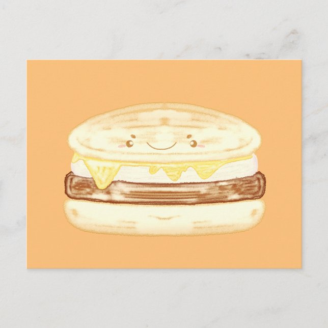 Korv, ägg och ostsandwich vykort (Framsida)