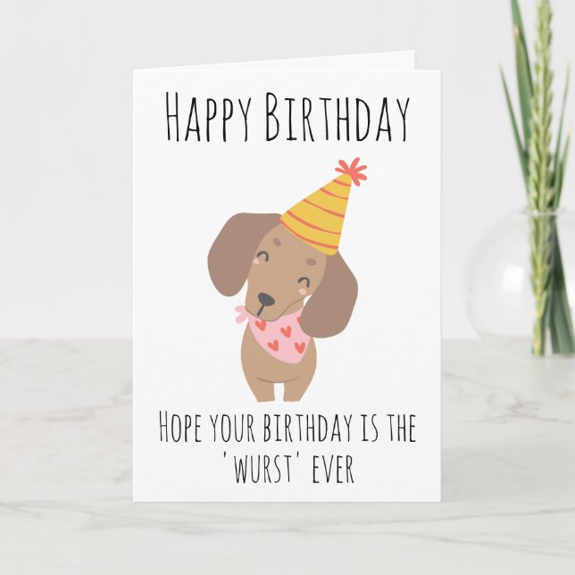 korv för hund-födelsedagskort kort (Framsida)