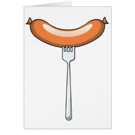 Korv på en dela sig hälsningskort