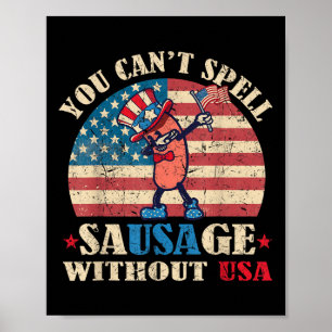 Korv utan USA Retro, 4:e juli Indepe Poster