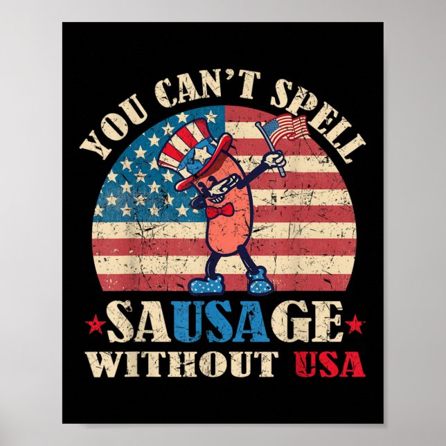 Korv utan USA Retro, 4:e juli Indepe Poster (Framsidan)