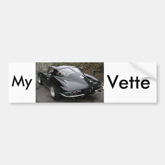 Korvette Classic Black Split Window Bildekal (Framsidan)