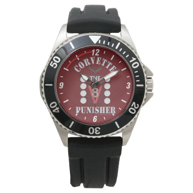 Korvette V8 Punisher Red Ansikte Watch Armbandsur (Framsida)