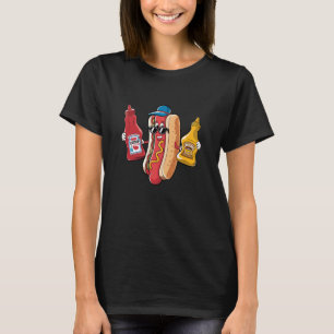 Korvförsäljare Livsmedelsbil Ketchup Senap 4:e Jul T Shirt