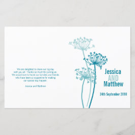 Körvils grafiska moderna blomma Bröllopsprogram